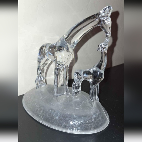 D'arques Art RARE French Crystal Giraffe and Baby - Picture 4 of 4